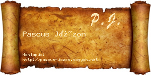 Pascus Jázon névjegykártya